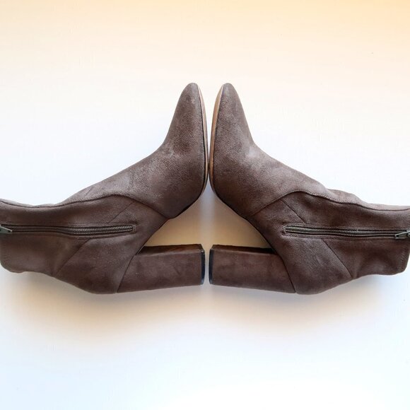 Aldo Forest Green / Taupe Ankle Length Block Heel Sock Boots Booties Size 9 - Picture 10 of 12